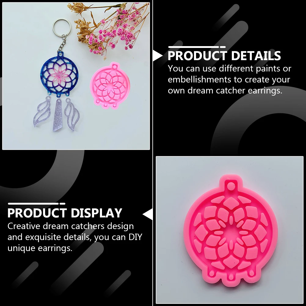 

71 Pcs Key Chain Dream Catcher Stencil Dreamcatcher DIY Silica Gel Crafting Earring Jewelry Mold Kit