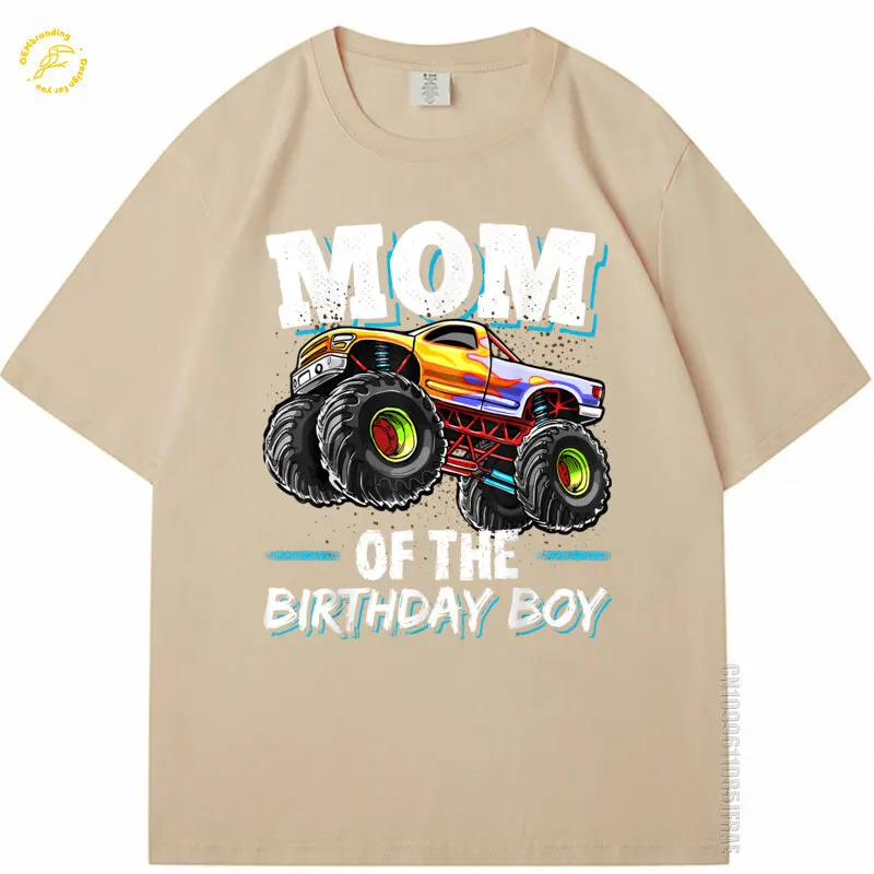 

Mom Of The Birthday Men Printed T-Shirt Monster Truck Birthday Novelty Gift Oversized T Shirt Luxury Brands Men's Clothing 3XL