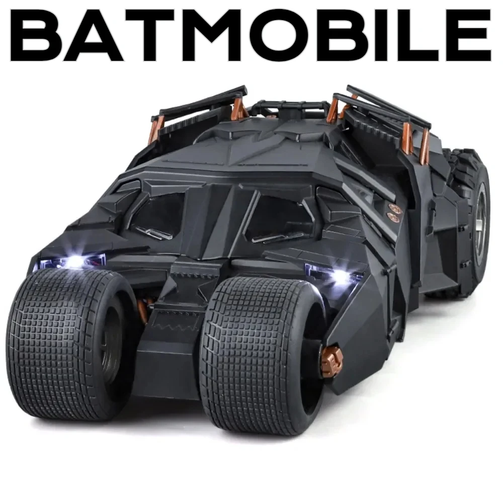 Large Scale 1:18 Batmobile Car Model Toy The Dark Knight Trilogy Sound Light Sliding Spray Alloy Vehicle Models Ornaments Gifts