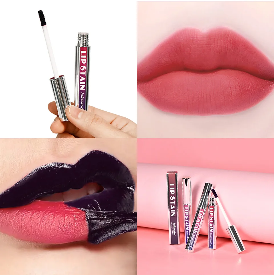 Lakerain 3-Farben-Pull-Up-Lipgloss, silberner Tube-Pull-Up-Lipgloss, samtmattes Finish, einfach aufzutragender Lipgloss