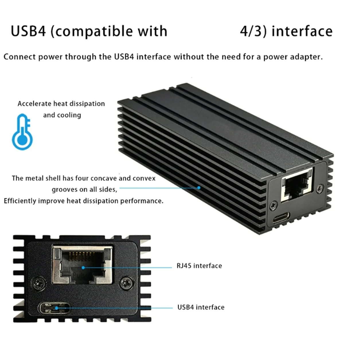 حار بيع USB4 10Gbps إيثرنت بطاقة الشبكات اتصال سريع الإنترنت للبائعين العالمية 3/4 10Gb
