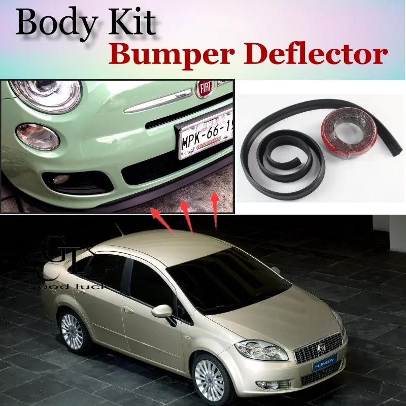 Bumper Lip Deflector Lips For Fiat Linea Front Spoiler Skirt For TopGear Fans to Car View Tuning / Body Kit / Strip