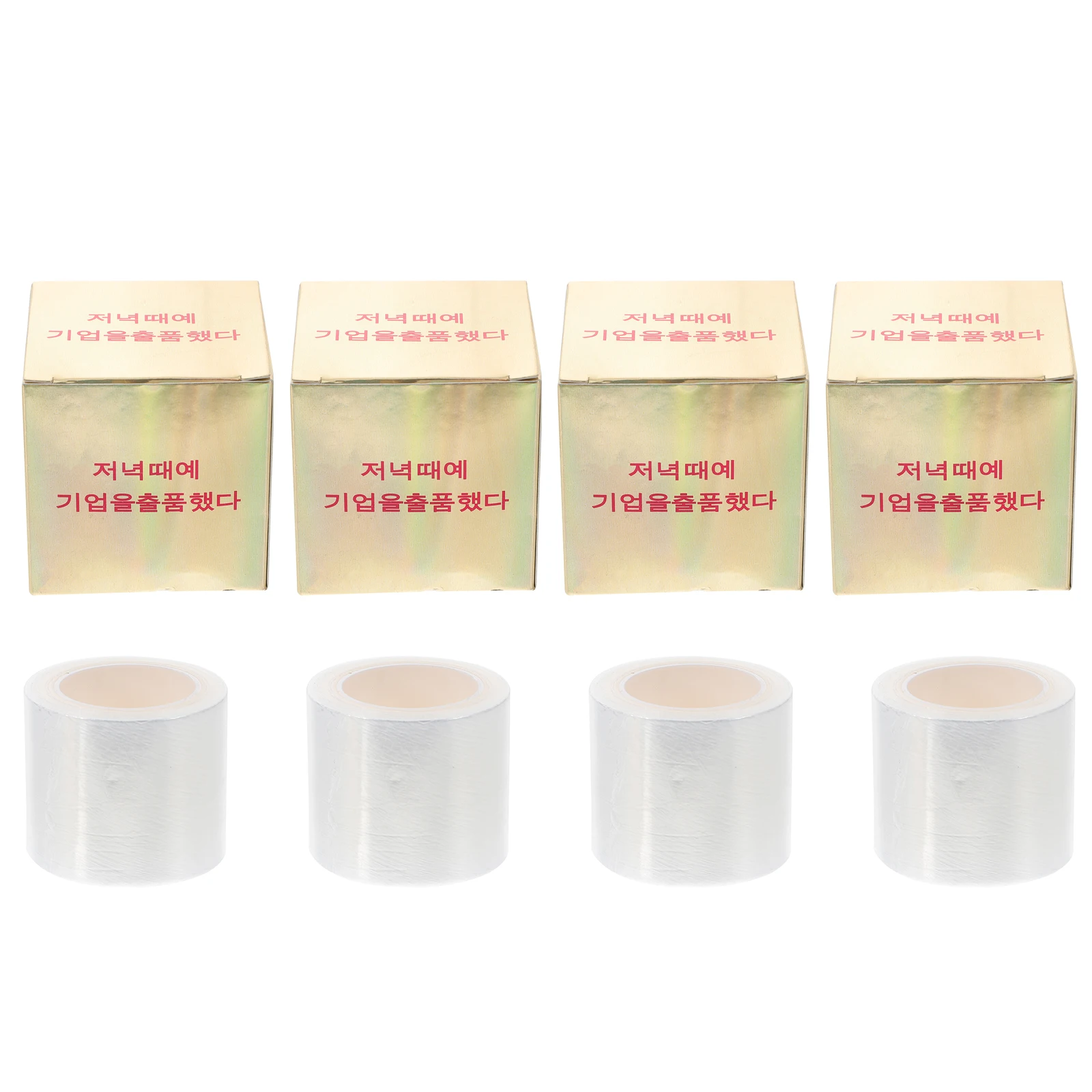 

4 Rolls Transparent Eyebrow Cover Film Strong Tensile Wrap Material for Tattoo Sealing Easy Apply Home Salon Brow Embroidery