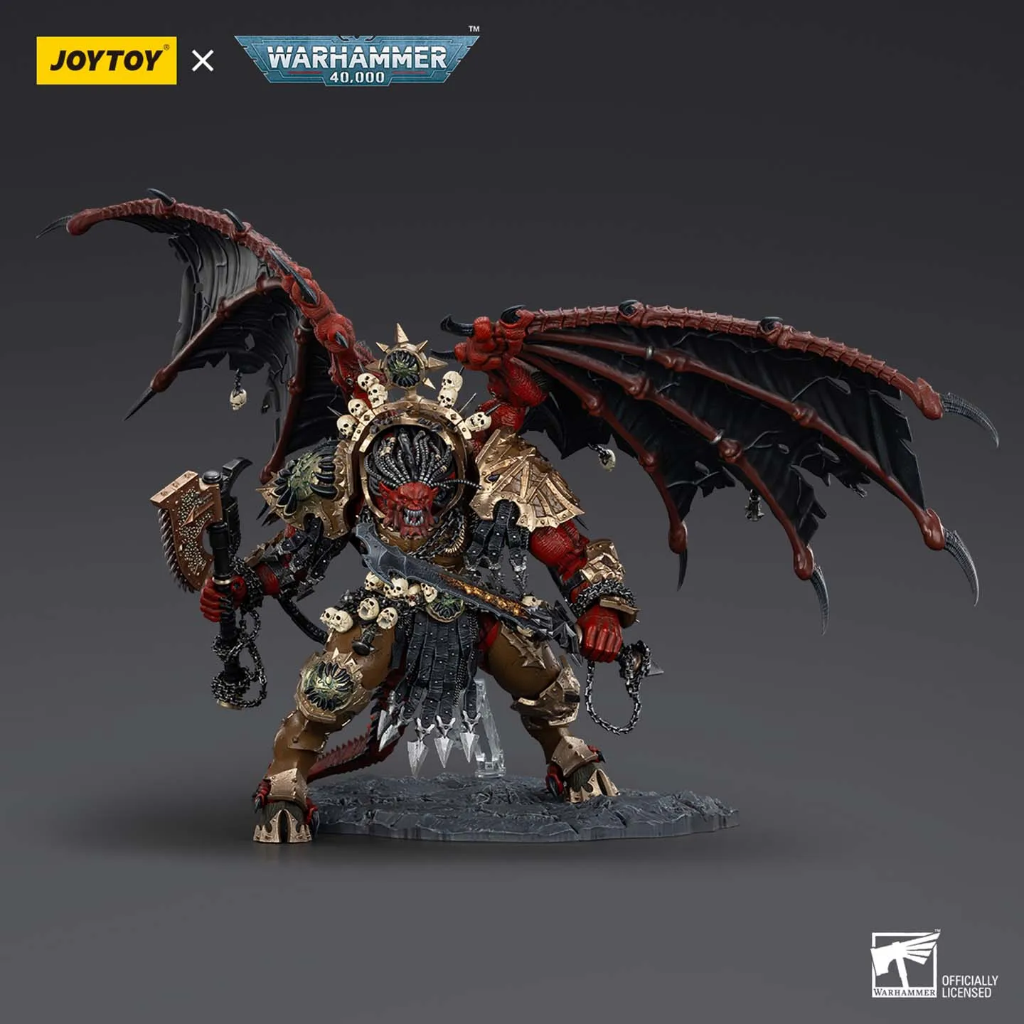 JOYTOY Dark Source Warhammer 40l Demon Prince Mech JT01178 Devourer Terror Demon Gene Primitive Angron 1/18 نموذج لعبة يدوية الصنع #3
