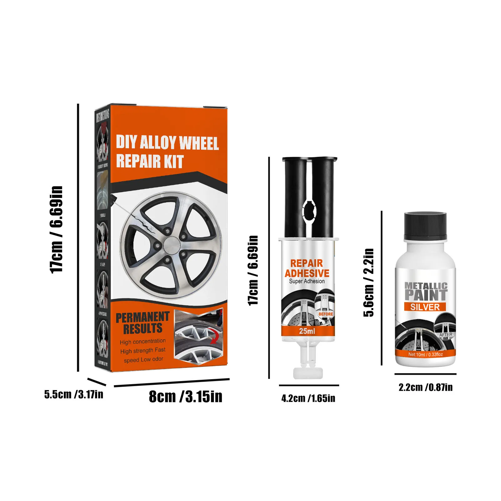 High Quality Brand New Kit Repair Popular Portable Rim SAVE MONEY Scratch Set 25ml Repair Glue Alloy Wheel Car