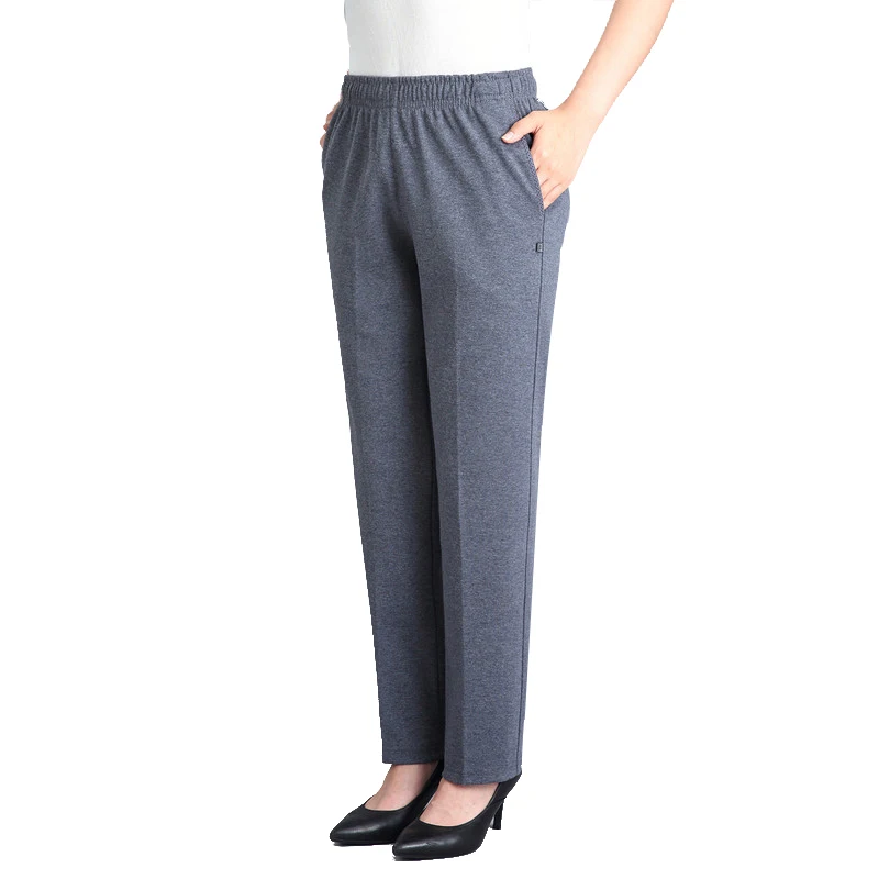 Middle-aged Women Trousers Casual Loose Elastic High Waist Mother Pants Warm Female Spring Autumn Mom Pants Pantalon Femme