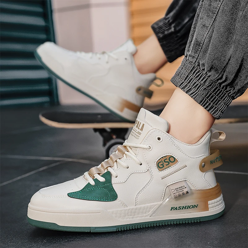 Merk Heren High-Top Sneakers Antislip Basketbalschoenen Van Hoge Kwaliteit Casual Schoenen Voor Heren Ademende Mannelijke Tennisschoenen