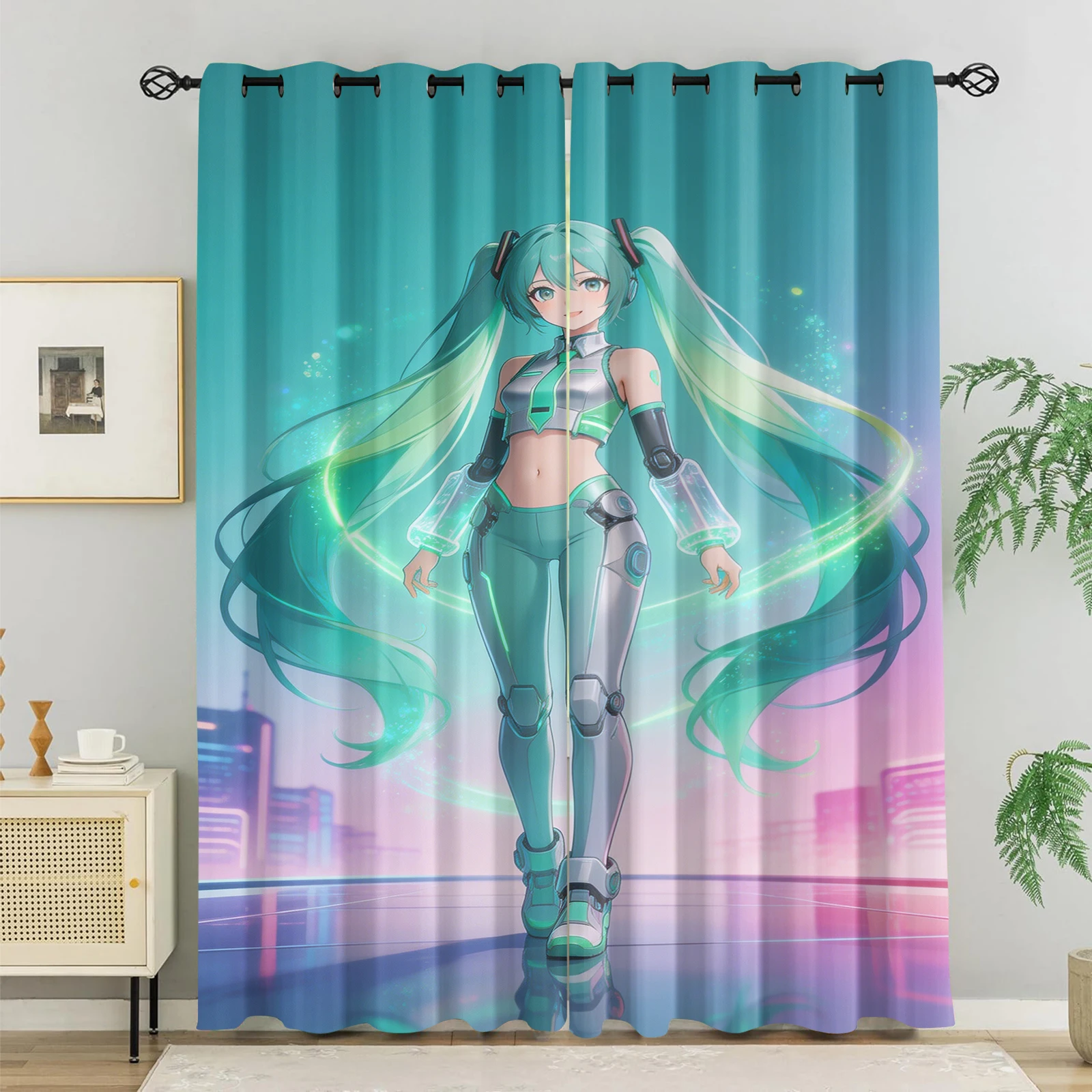 2-rideaux-occultants-hatsune-miku--polyester-doux-de-qualite-superieure--excellente-tenue-fluide-et-ambiance-anime-mignonne--cadeau-ideal-pour-les-fans-d'anime