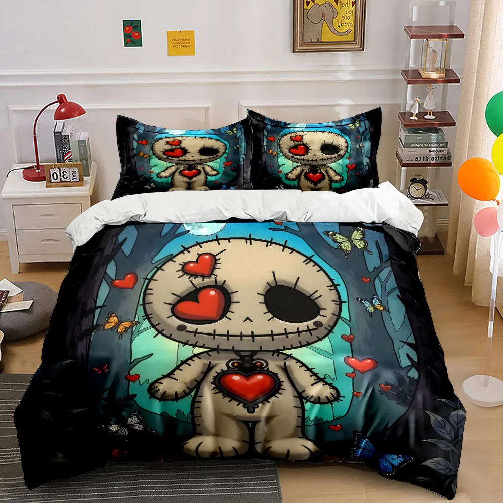 Doll in forest with heart details Printed Duvet Cover Set1 Duvet Cover+2 PillowcaseMulti Size Bedroom Bedding Decoration