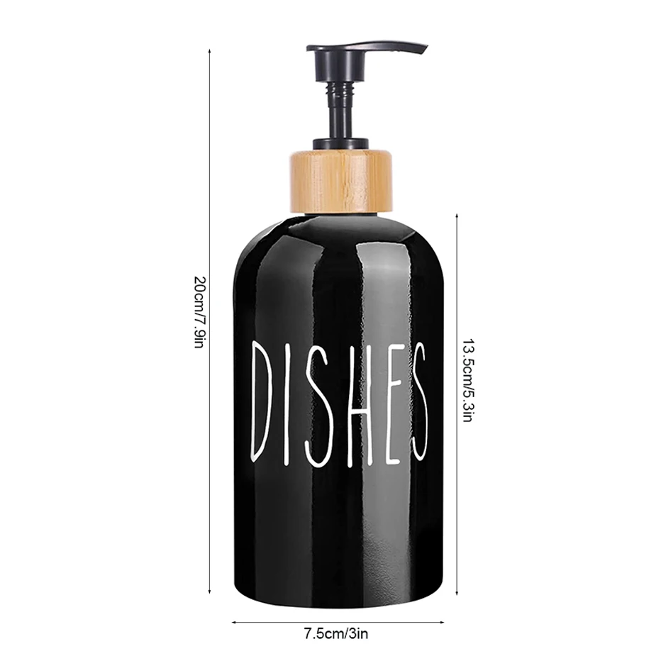 Glossy Black White Hands and Dishes Dispenser Set Kitchen Sink Countertop Caddy Organizer Soap Dispenser Bottle with Scrub Brush