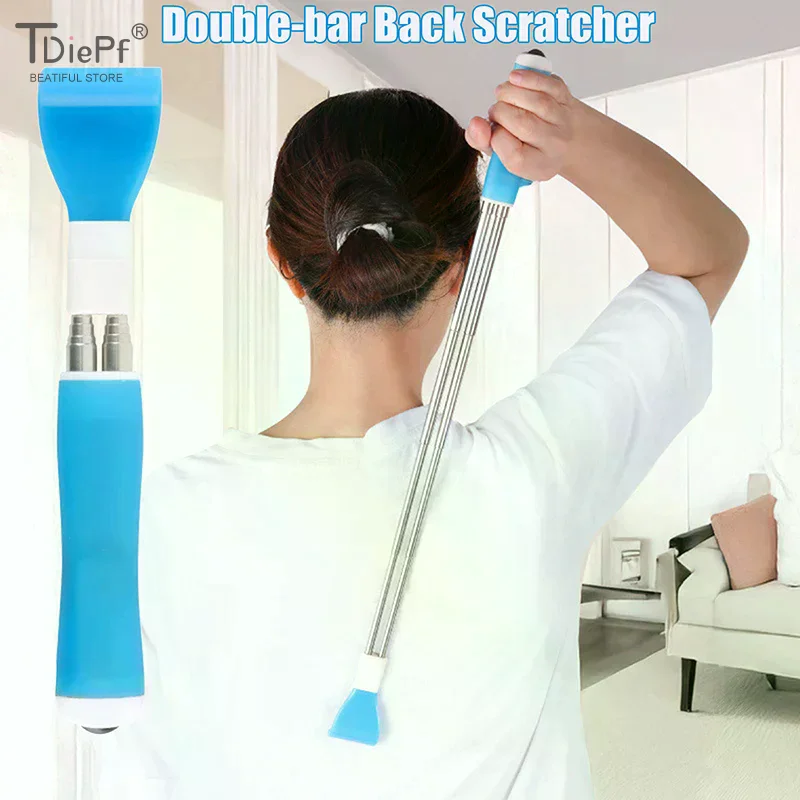 

Stainless Steel Retractable Scratcher Portable Telescopic Back Scratcher Itch Massage Tool Adjustable Double Pole Scratcher Gift