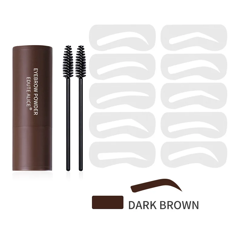 Eyebrow Stamp Powder Kit, Brow Shaping Makeup Tool with Eyebrow Stencil for Quick Eyebrow Grooming