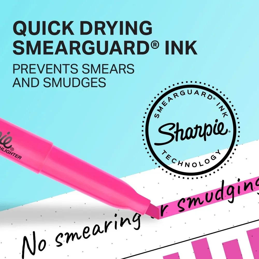 قلم تحديد الجيب، طرف إزميل فلوري، ألوان متنوعة، 12 عبوة، سريعة الجفاف، عديمة الرائحة، غير سامة، دراسة مكتب المدرسة المثالية