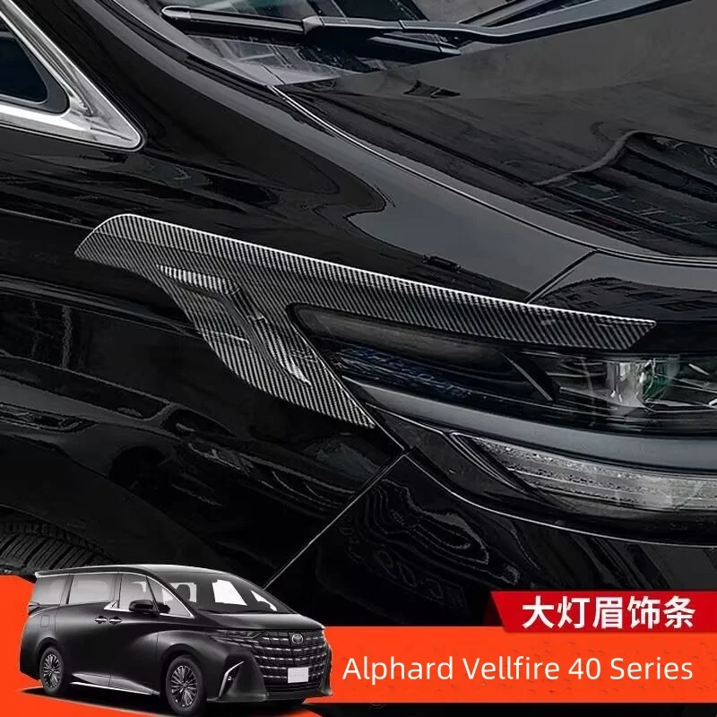 

Car Style Front Head Light Lamp Eyebrow Trim Strip For Toyota Vellfire Alphard 40 Series 2024 + Accessories Exterior Decoration