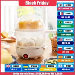 110V/220V Multifunctional Electric Egg Boiler Double Layers Egg Cooker Mini Steamer Poacher Kitchen Cooking Breakfast Machine