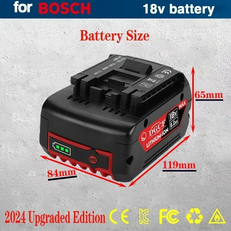 

18V 6.0Ah High-Performance For BOSCH LITHIUM-ION BATTERY GBA 18v 4.0/5.0 Ah Professional GBA GSR GSB BAT609 Rechargeable Battery