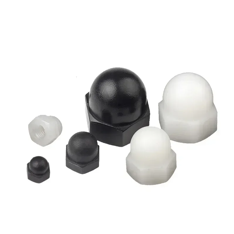500/2000pcs Plastic Dome Covers Nut Nylon Acorn Nuts Decorative Nylon Hex Hexagon Caps