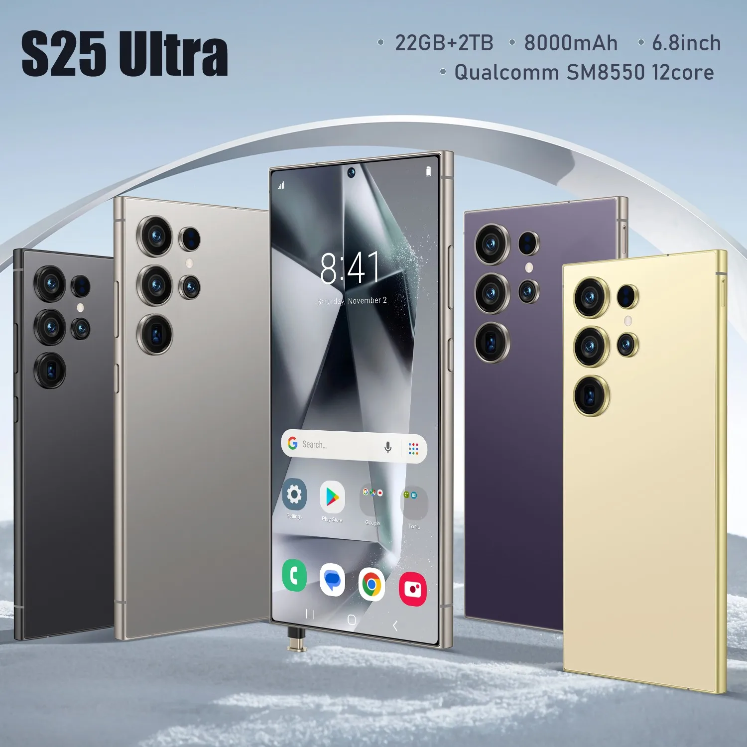 

New 2025 S25 Ultra 6.8-inch smartphone 22G+2TB 5G Battery 8000mAh Android 14 camera 72MP+108MP Fingerprint unlock