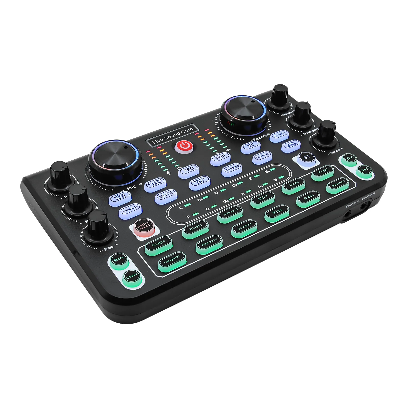X60 Professioneller Audio-Mixer, Soundkarte, englische Version, multifunktionales DJ-Equipment für Karaoke, Live-Übertragung, Studioaufnahmen – Detail 5