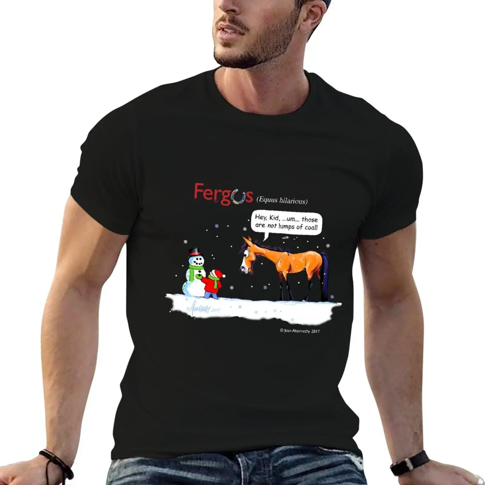

Fergus the Horse: Lumps of Coal T-Shirt cotton t shirts man 100% man t shirt designer t shirts with prints T-Shirt