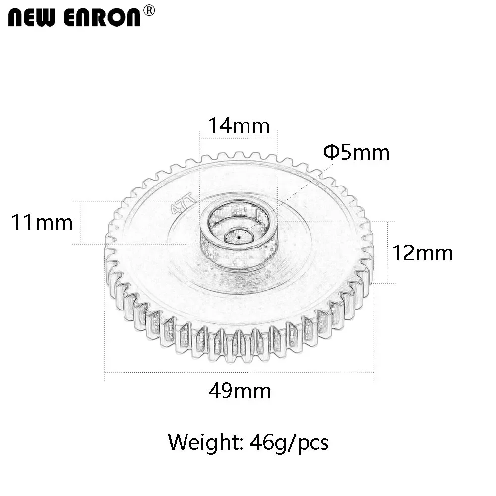 NEW ENRON 1Pcs #76937 47T Hard Steel Spur Gear 47 Tooths Module for RC Car 1/8 HPI Racing SAVAGE X 4.6 RTR 3.5 SS 2.4GHz KIT STD