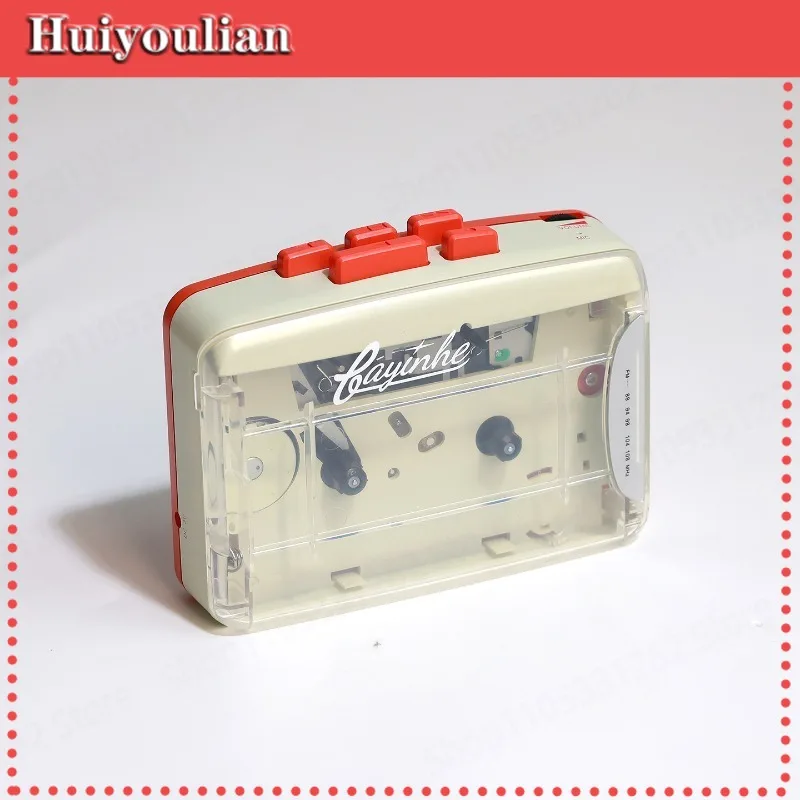 Portable Transparent Cover Cassette Walkman With Headphones Radio Tape Player For English Play Support Customization