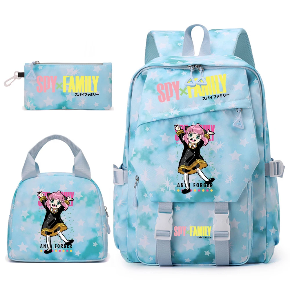 Spy x Family Anya Forger Anime Print Student Bookbag Lunch Bag Pencil Case Set for Girls School Backpack view 6