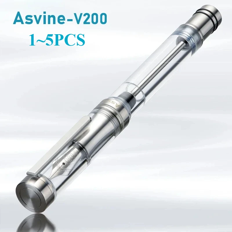 

Ручка перьевая Asvine V200, прозрачная акриловая искусственная ручка, принадлежности для офиса и школы, 5/1 шт.