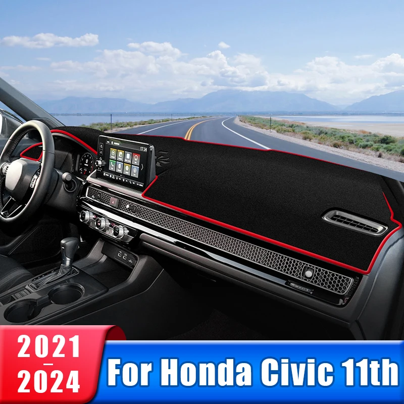 

Car Dashboard Cover For Honda Civic 11th Gen 2021 2022 2023 2024 Instrument Desk Sun Shade Mat Dash Non-slip Pad Accessories