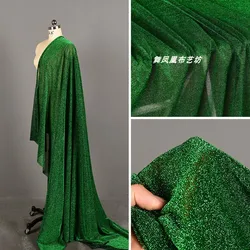 Shiny Silk Fabric Emerald Green Sparkling Yarn Background Cloth Decorative Dress Clothing Wholesale Diy Apparel Sewing Fabric