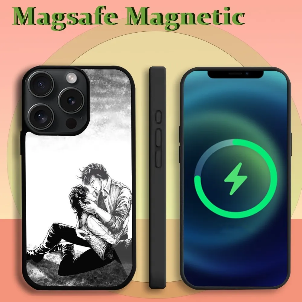 City Hunter cartoon  Phone Case For iPhone 11 12 13 14 15 Plus Pro Max Magsafe Magnetic Wireless Charging Cover Magsafe Magnetic