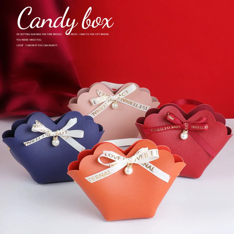 

5/10/20Pcs Leather Gift Bag With Ribbon For Wedding Party Easter Decoration Baby Shower Candy Cosmetics Gift Packaging Bags