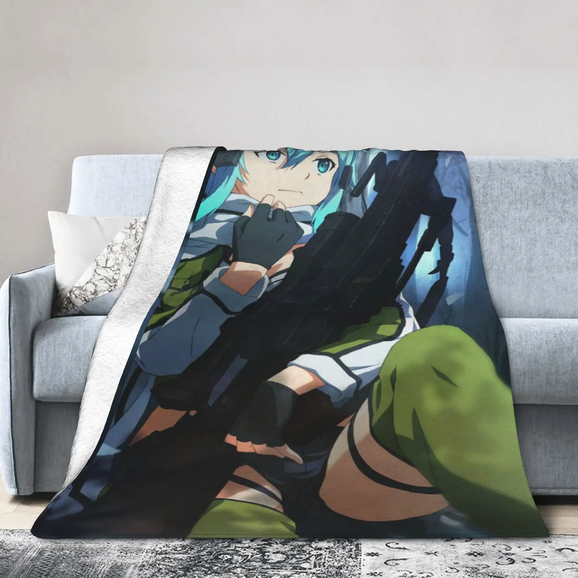 Sword Art Online Kirito Asuna Blankets Ultra-Soft Fleece Cozy Gift  Throw Blanket Plush Thin Quilt