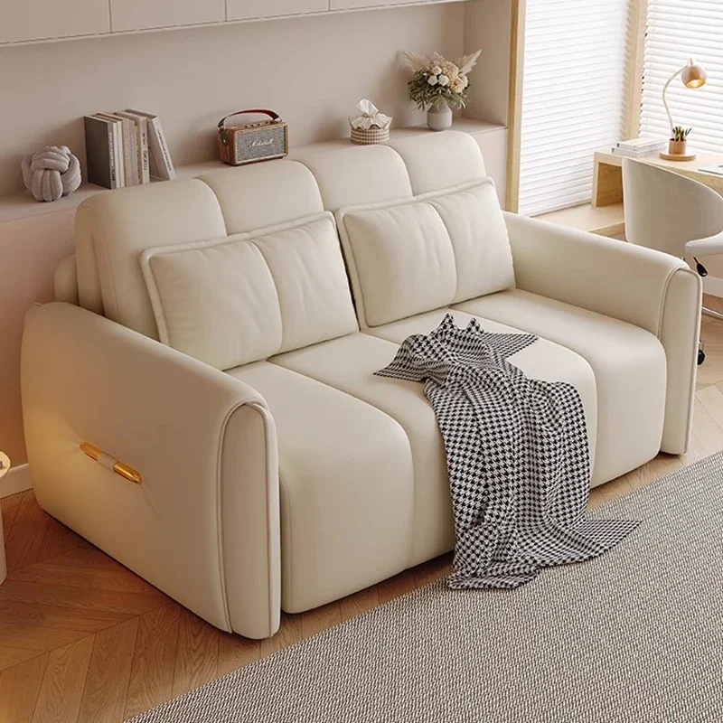 Simple Design Lazy Living Room Sofas Leather Modern Electric Foldable Sofa Bed Recliner Leather Home Furniture Sofá Na Sala LLLS