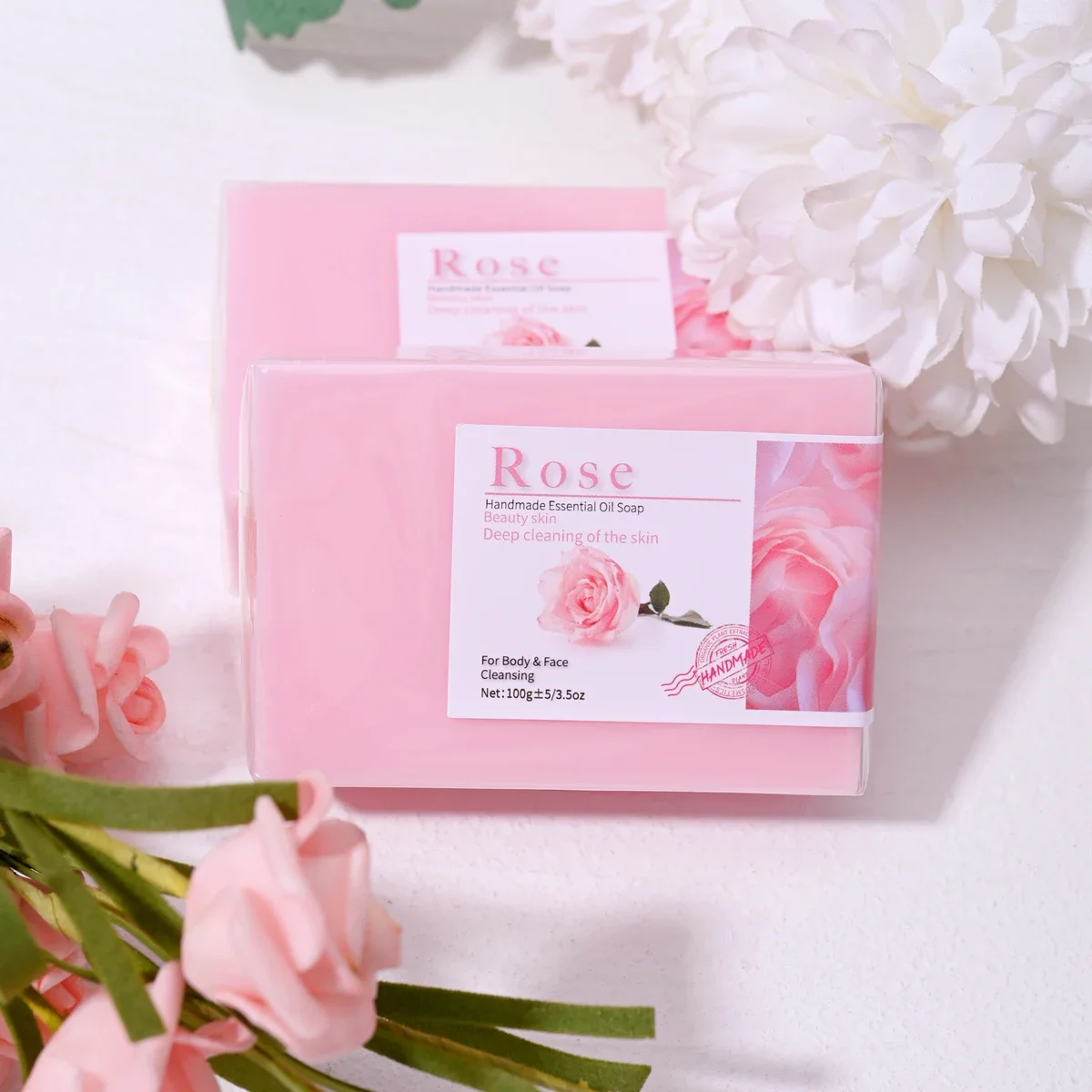 100 جرام من المنتجات الأكثر مبيعًا زيت الورد صابون الجلسرين المصنوع يدويًا صابون الوجه للجسم ينظف عميق صابون التبييض باللافندر #2