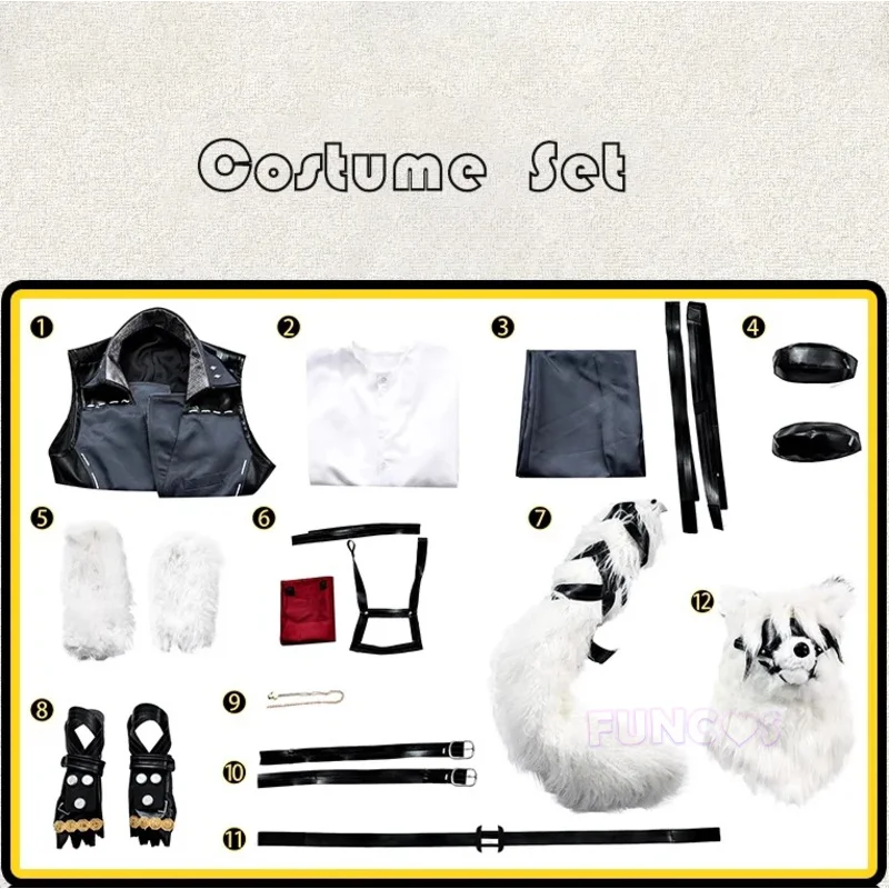 DY20Von Lycaon تأثيري حلي لعبة Zenless منطقة صفر فيكتوريا التدبير المنزلي الفراء غطاء رأس الذيل سترة حزام الأكمام بروش الملحقات