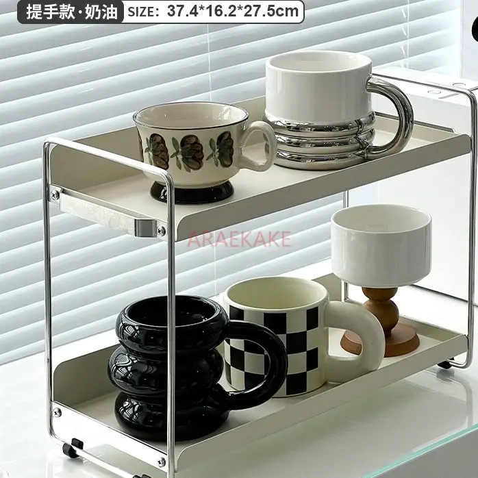 

1pcs Cup rack, storage rack, iron desktop, water cup storage rack, dining table, tea set, tea cup, drainage rack, cup extractor