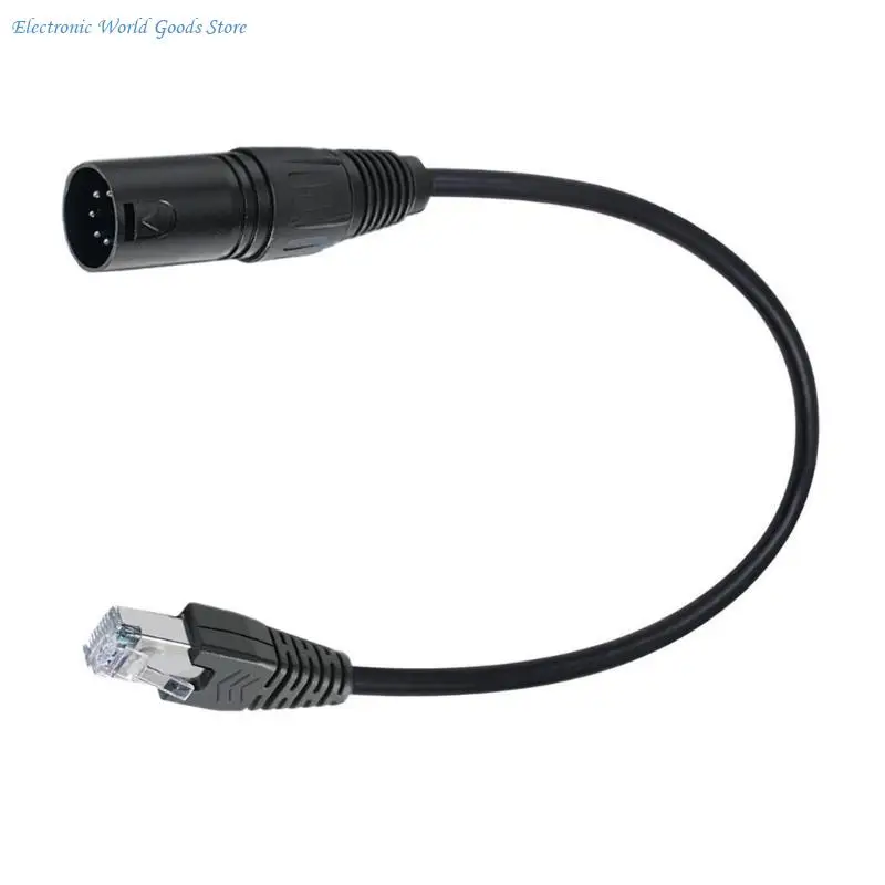 A3PD Premium XLR5P إلى RJ45 Interconnects كابل محول 50 سم قفل التصميم مرنة طلاء PVC لأنظمة الإضاءة المسرحية #3