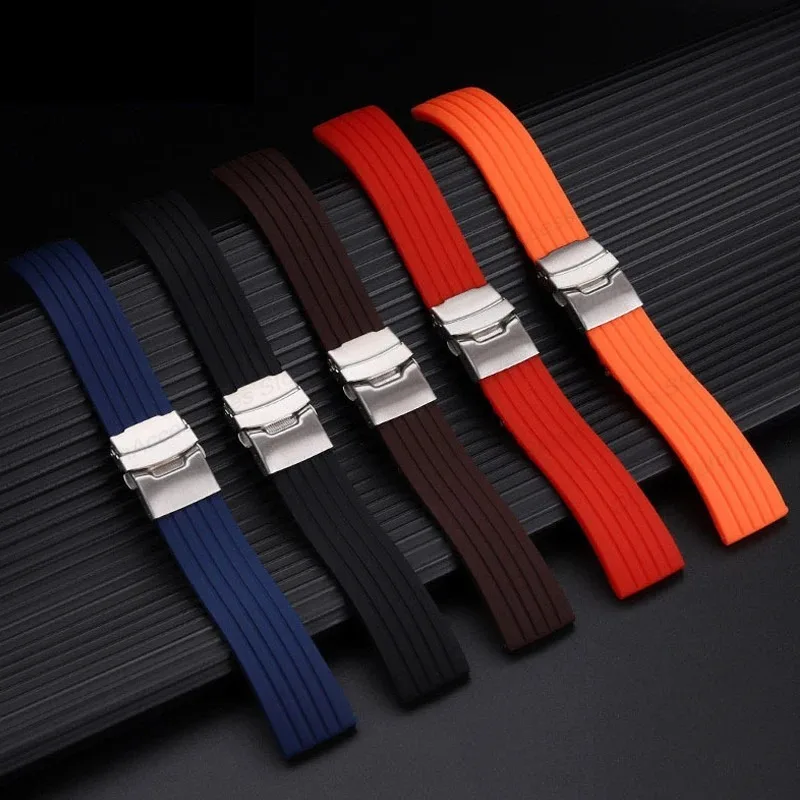 Silicone Straps 18mm/20mm/22mm/24mm Rubber Watchband Quick Release Bracelets for Samsung Galaxy Watch3/4/5/6 Universal Wristbelt