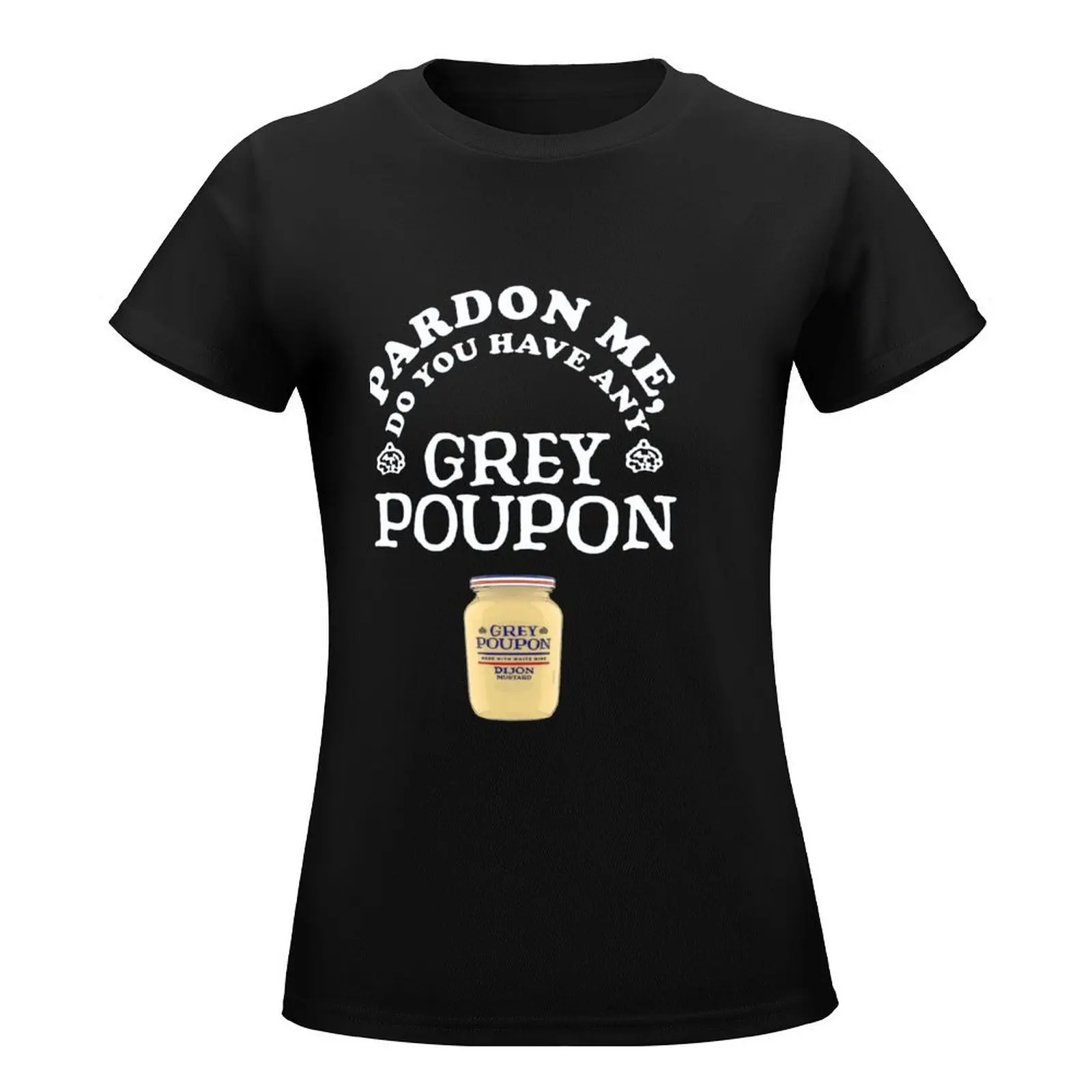 Pardon Me- 80s Grey Poupon Mustard T-Shirt Blouse shirts graphic tees Short sleeve tee tees T-shirt Women