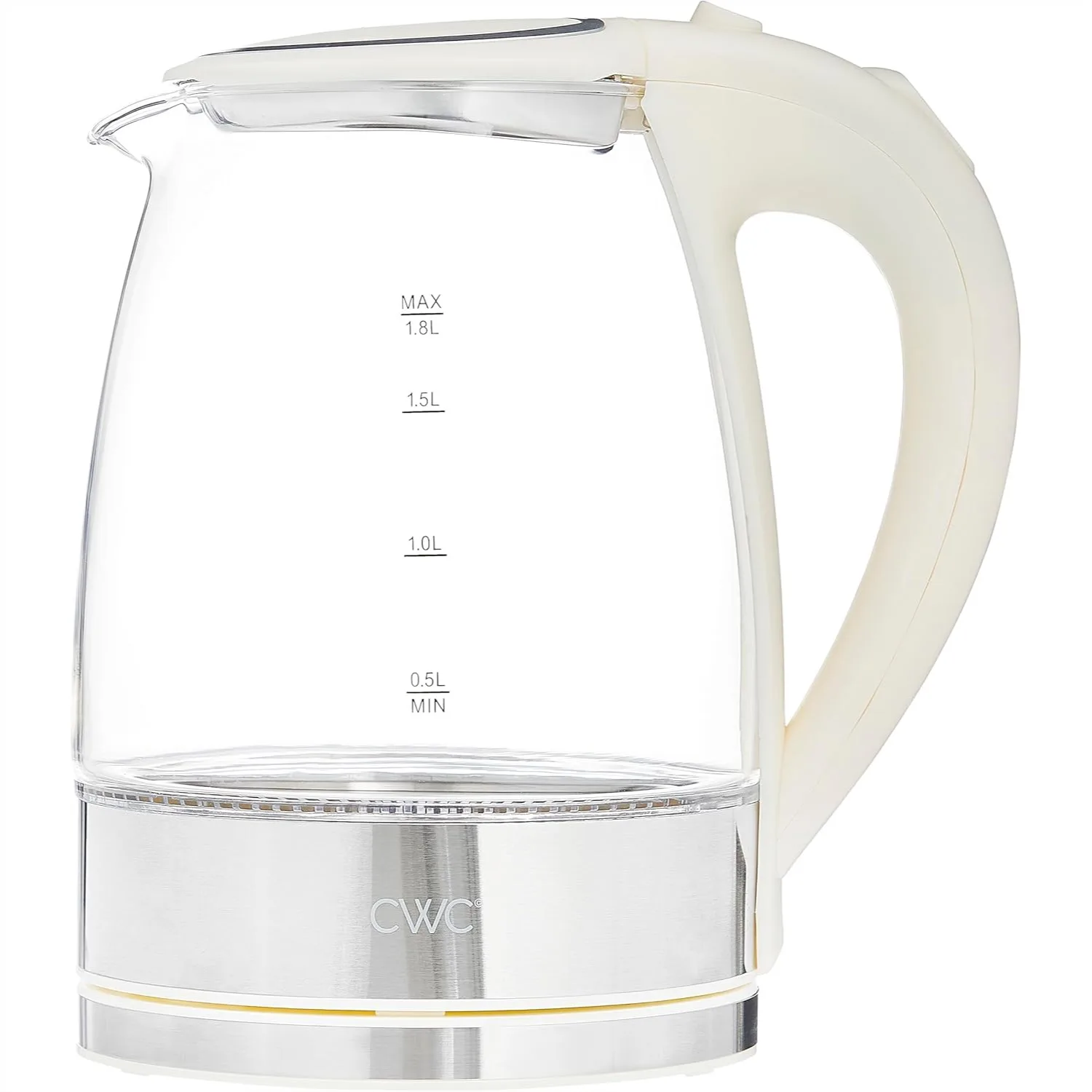 

Electric Tea Kettle 1.8L Cordless Hot Water Boiler, 1200W Rapid Boil, Auto Shutoff & Boil Dry Protection, BPA-Free, Cream