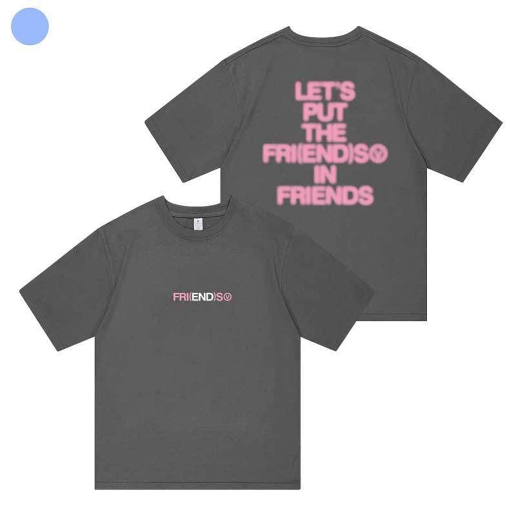 V Song Friends Graphic T-Shirt Cotton Tops For Women Summer Casual O-Neck Short-Sleeved Clothing Fashion Couple Streetwear Top