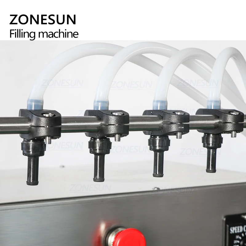 ZONESUN ZS-DTDP5-4 Diaphragm Pump Automatic Liquid Soap Hand Sanitizer Bottle Olive Oil Filling Machine Pneumatic 4 Nozzles