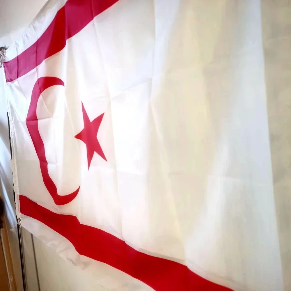 Northern Cyprus Polyester Flag Indoor Outdoor Home Decoration Durable Fade Resistant 90x150cm
