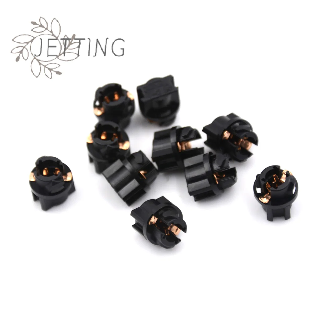 Hot 10Pc T5 Socket Twist Lock PC74 73 Instrument Panel Cluster Plug Dash Light Bulb