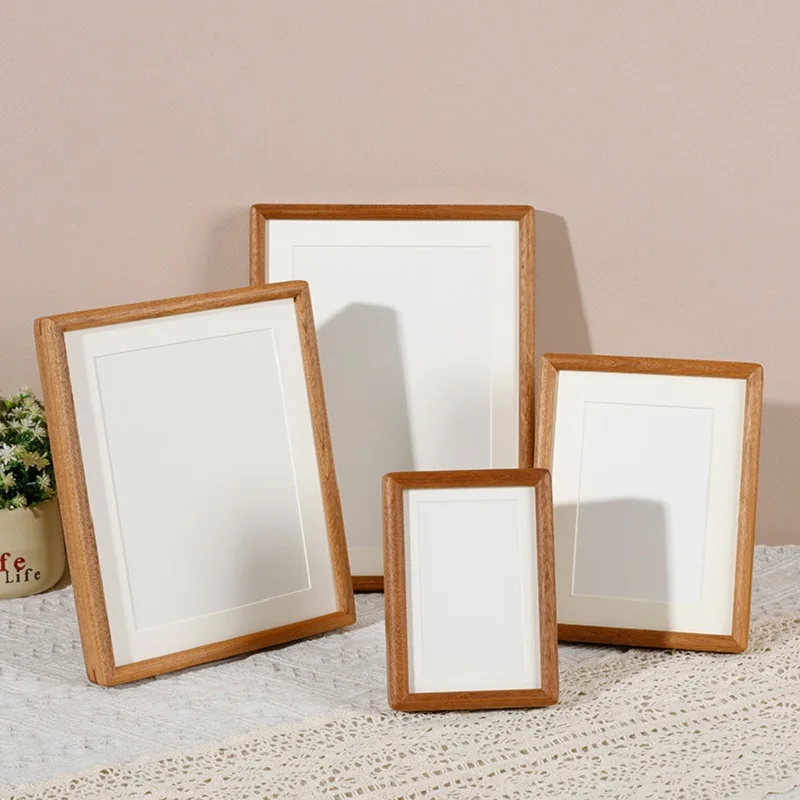 Solid Wood Sapele Rounded Corner Photo Frame Tabletop Display for 6, 7, 8, 10 Inch Photos Elegant Picture Frame for Home Décor