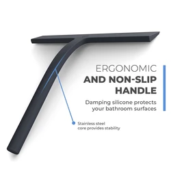 Shower Squeegee 28cm Window Glass Wiper Scraper Cleaner with Silicone Blade Holder Hook for Home Kitchen Bathroom Wall Car Glass