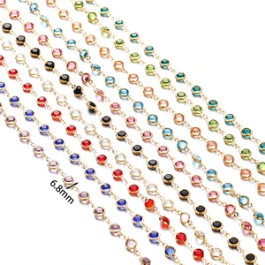 Colorful crystal accounts to make jewelry, glass beads, kc gold necklace chain, DIY craft accessories, 1 meter per roll, 6mm 8 Main Sales Stones and Crystals - №8