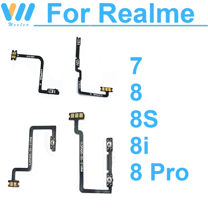 ON OFF Power Volume Button For Realme 7 8 8S 4G 5G 8Pro 8i Power Volume Side Key Mini Button Ribbon Flex Cable Spare Repair Part
