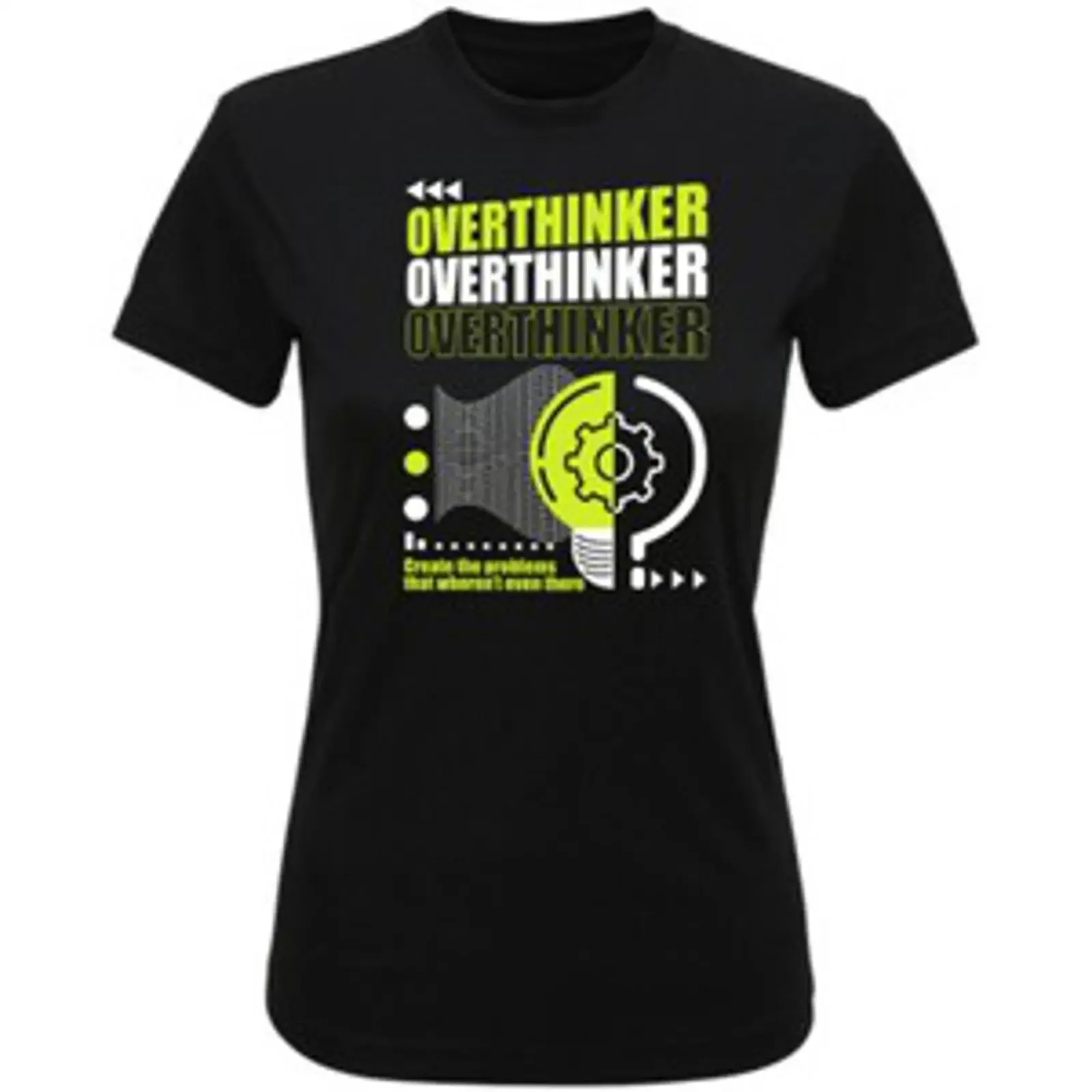 Overthinking Damen T Shirt Drama Maker Inventing Problems Top vintage Washed Slightly Top For Everyday Wear Breathable Casual